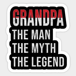 Grand Father Indonesian Grandpa The Man The Myth The Legend - Gift for Indonesian Dad With Roots From  Indonesia Sticker